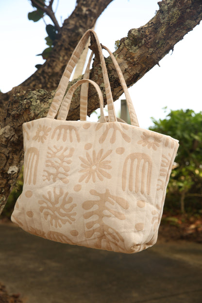 *NEW* XL Handmade Quilted Tote Bag - NEUTRAL QUEEN