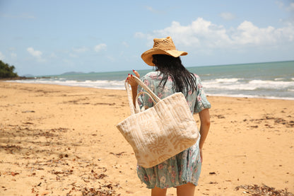 *NEW* XL Handmade Quilted Tote Bag - NEUTRAL QUEEN